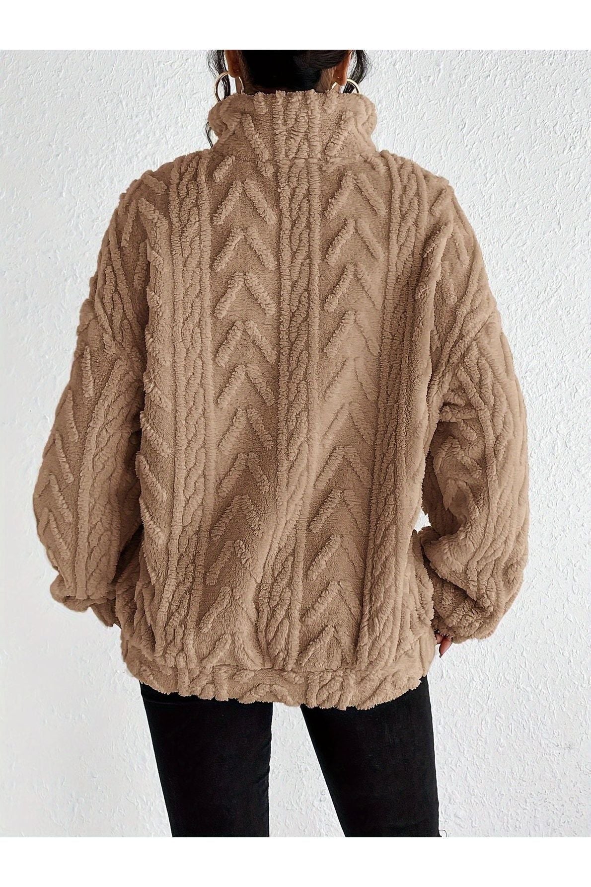 Dianne - Luxe Cable-Knit Fleece Sweatshirt