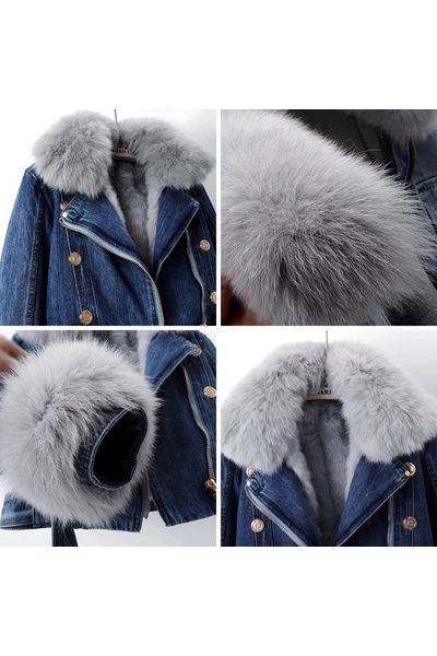 The Luxe Fur-Trimmed Denim Jacket