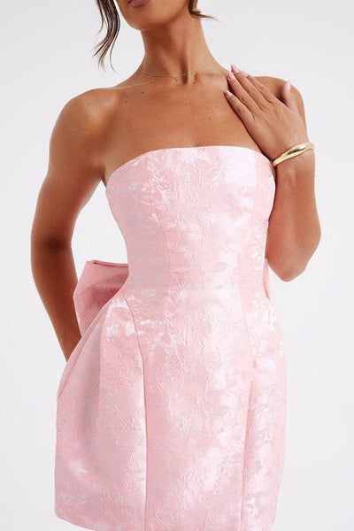 Amelia-Jacquard Knot Mini Dress