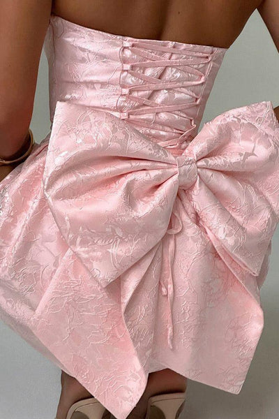 Amelia-Jacquard Knot Mini Dress