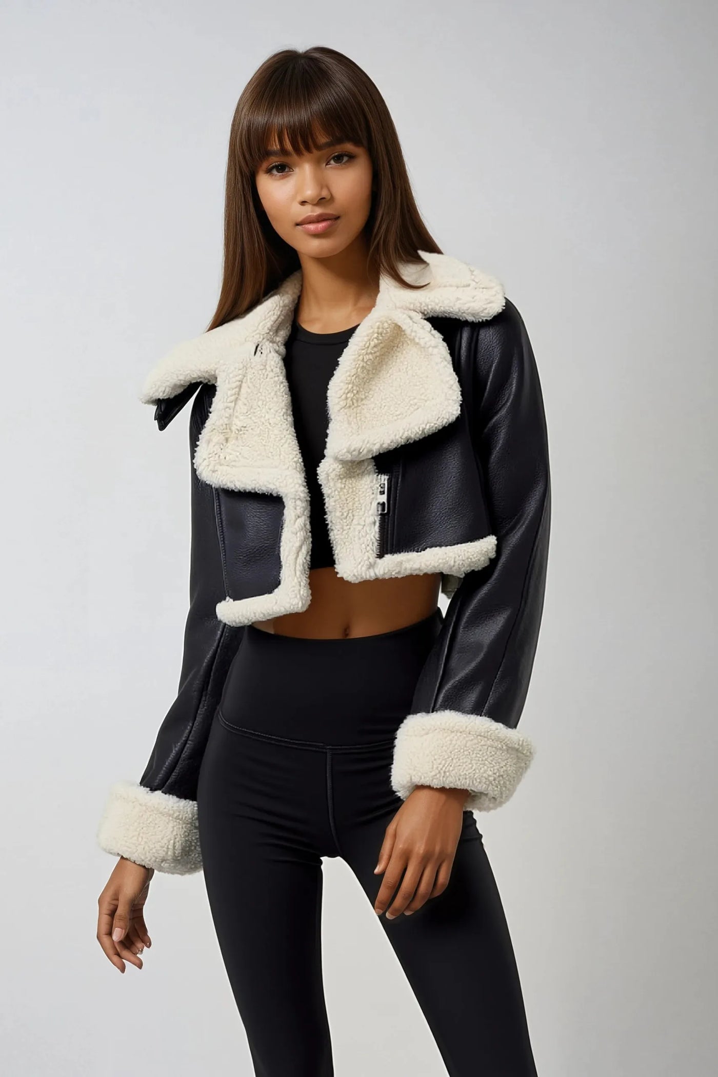 Premium Shearling Biker Jacket