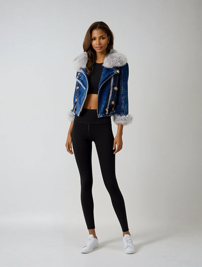 The Luxe Fur-Trimmed Denim Jacket