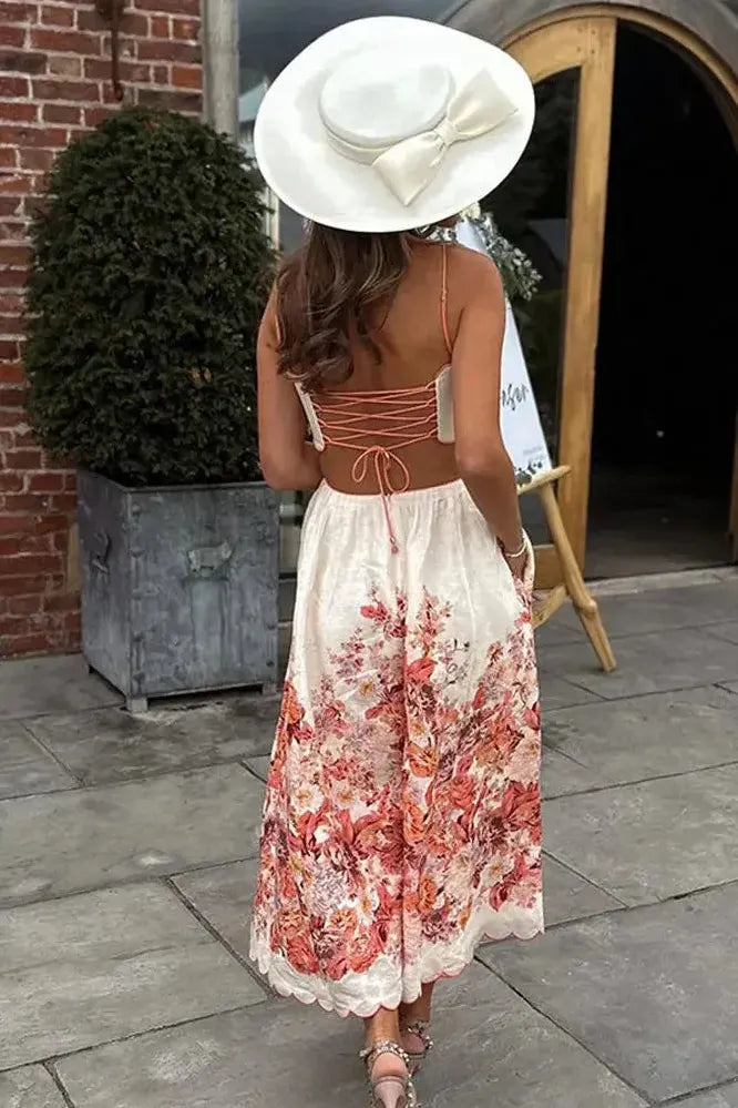 Isabella™ - Halter Floral Elegance Dress