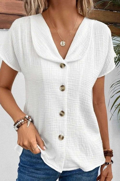 Liezl® | Top with collar and buttons