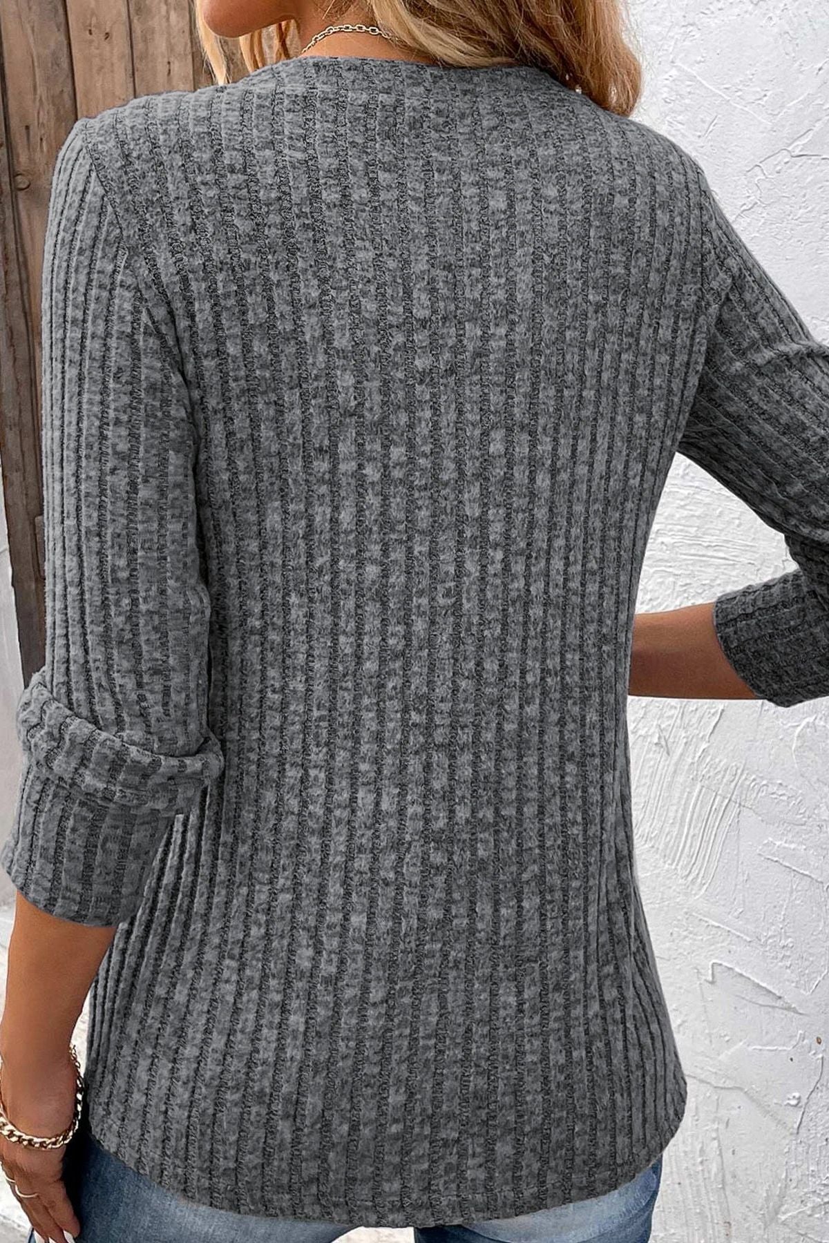 Jessica™ V-Neck Top with Pin Stripes