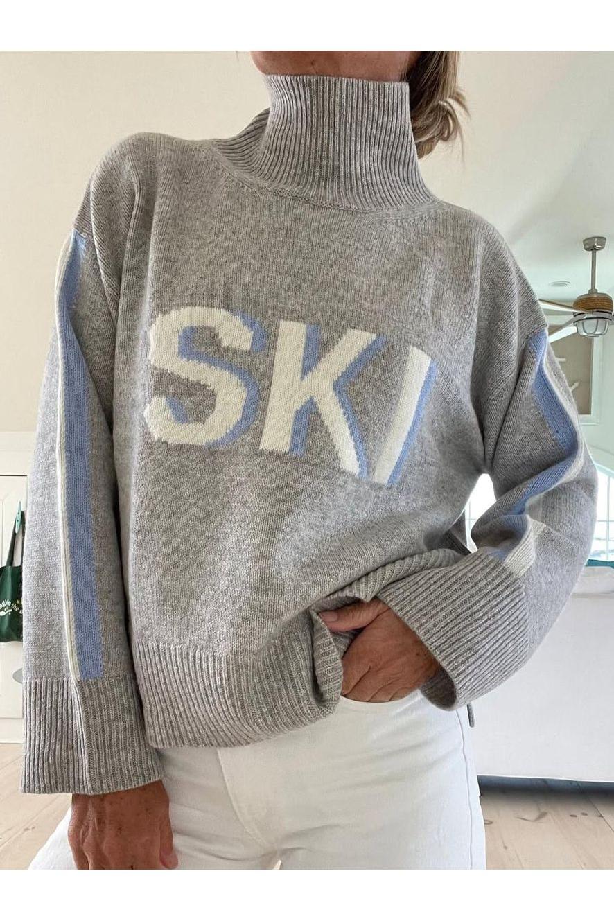 Retro Cashmere Turtleneck Ski Sweater