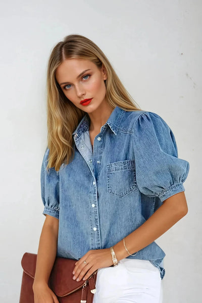 Chloe Denim Blouse: Effortless Elegance in Denim