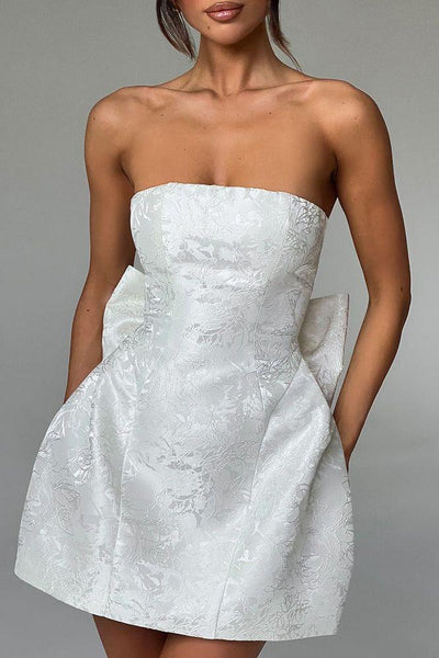 Amelia-Jacquard Knot Mini Dress