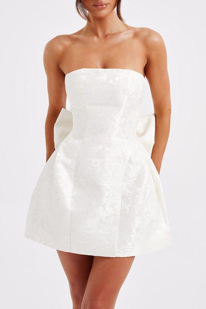 Amelia-Jacquard Knot Mini Dress