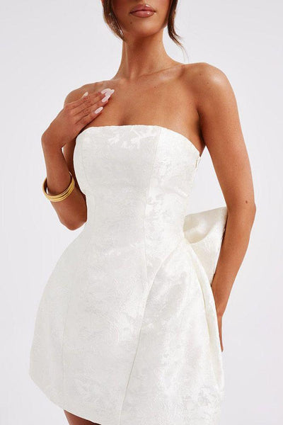 Amelia-Jacquard Knot Mini Dress